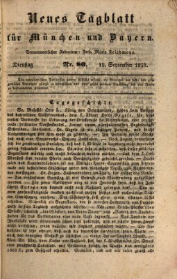 Neues Tagblatt für München und Bayern Dienstag 18. September 1838