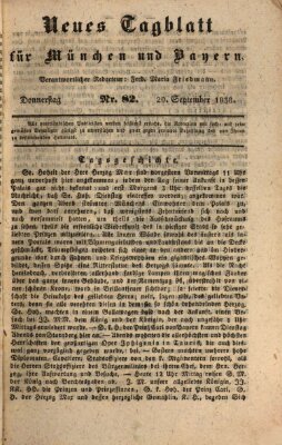 Neues Tagblatt für München und Bayern Donnerstag 20. September 1838