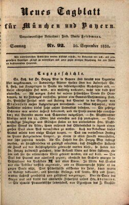 Neues Tagblatt für München und Bayern Sonntag 30. September 1838