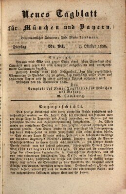 Neues Tagblatt für München und Bayern Dienstag 2. Oktober 1838