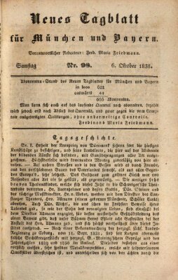 Neues Tagblatt für München und Bayern Samstag 6. Oktober 1838