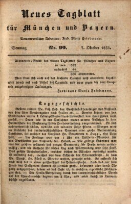 Neues Tagblatt für München und Bayern Sonntag 7. Oktober 1838