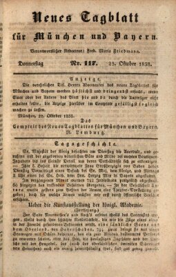 Neues Tagblatt für München und Bayern Donnerstag 25. Oktober 1838