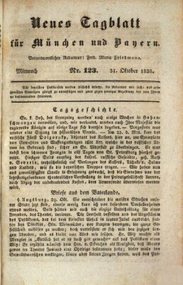 Neues Tagblatt für München und Bayern Mittwoch 31. Oktober 1838