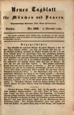 Neues Tagblatt für München und Bayern Samstag 3. November 1838