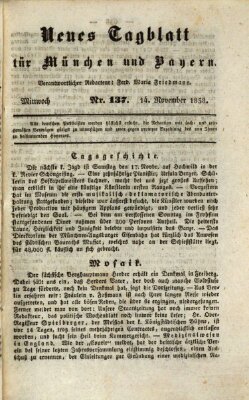 Neues Tagblatt für München und Bayern Mittwoch 14. November 1838