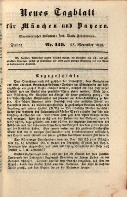 Neues Tagblatt für München und Bayern Freitag 23. November 1838