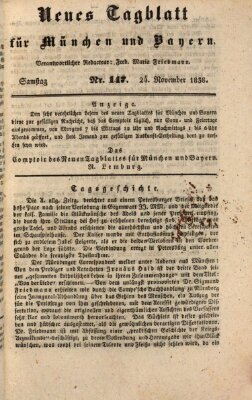 Neues Tagblatt für München und Bayern Samstag 24. November 1838