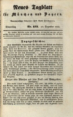 Neues Tagblatt für München und Bayern Donnerstag 20. Dezember 1838