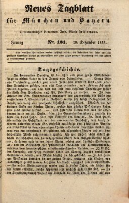 Neues Tagblatt für München und Bayern Freitag 28. Dezember 1838