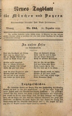 Neues Tagblatt für München und Bayern Montag 31. Dezember 1838