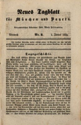 Neues Tagblatt für München und Bayern Mittwoch 2. Januar 1839