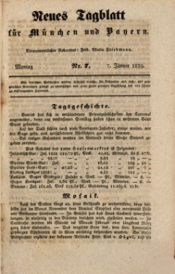 Neues Tagblatt für München und Bayern Montag 7. Januar 1839