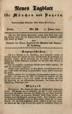 Neues Tagblatt für München und Bayern Freitag 11. Januar 1839