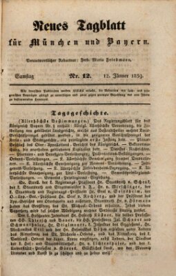 Neues Tagblatt für München und Bayern Samstag 12. Januar 1839