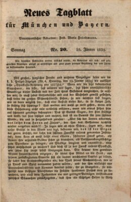 Neues Tagblatt für München und Bayern Sonntag 20. Januar 1839