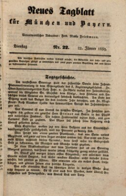 Neues Tagblatt für München und Bayern Dienstag 22. Januar 1839