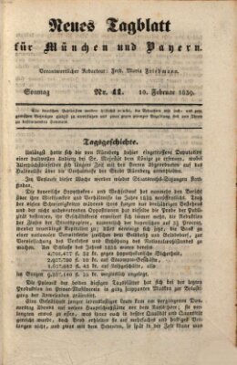 Neues Tagblatt für München und Bayern Sonntag 10. Februar 1839