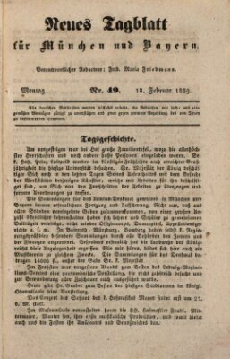 Neues Tagblatt für München und Bayern Montag 18. Februar 1839