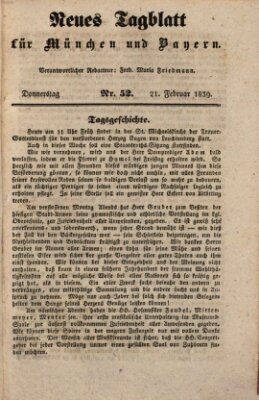 Neues Tagblatt für München und Bayern Donnerstag 21. Februar 1839