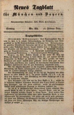 Neues Tagblatt für München und Bayern Sonntag 24. Februar 1839