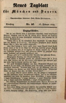 Neues Tagblatt für München und Bayern Dienstag 26. Februar 1839