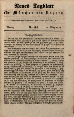 Neues Tagblatt für München und Bayern Montag 25. März 1839