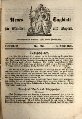 Neues Tagblatt für München und Bayern Samstag 6. April 1839