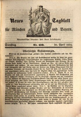 Neues Tagblatt für München und Bayern Dienstag 30. April 1839