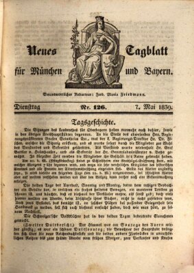 Neues Tagblatt für München und Bayern Dienstag 7. Mai 1839