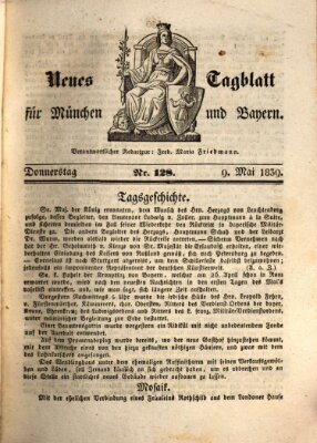 Neues Tagblatt für München und Bayern Donnerstag 9. Mai 1839