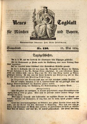 Neues Tagblatt für München und Bayern Samstag 11. Mai 1839