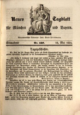 Neues Tagblatt für München und Bayern Samstag 18. Mai 1839