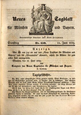 Neues Tagblatt für München und Bayern Dienstag 11. Juni 1839