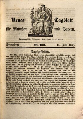 Neues Tagblatt für München und Bayern Samstag 15. Juni 1839