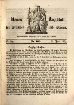 Neues Tagblatt für München und Bayern Freitag 21. Juni 1839