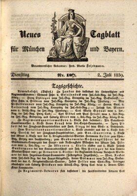 Neues Tagblatt für München und Bayern Dienstag 2. Juli 1839