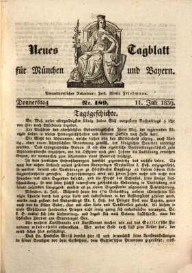 Neues Tagblatt für München und Bayern Donnerstag 11. Juli 1839