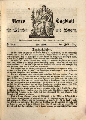 Neues Tagblatt für München und Bayern Freitag 19. Juli 1839