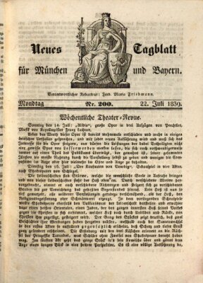 Neues Tagblatt für München und Bayern Montag 22. Juli 1839