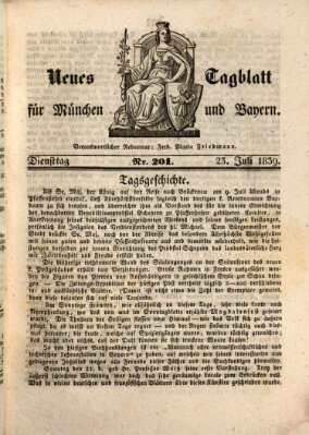 Neues Tagblatt für München und Bayern Dienstag 23. Juli 1839