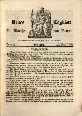 Neues Tagblatt für München und Bayern Freitag 26. Juli 1839