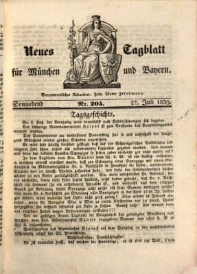 Neues Tagblatt für München und Bayern Samstag 27. Juli 1839