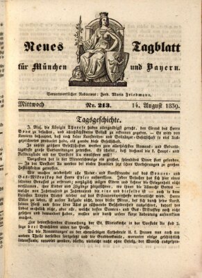 Neues Tagblatt für München und Bayern Mittwoch 14. August 1839