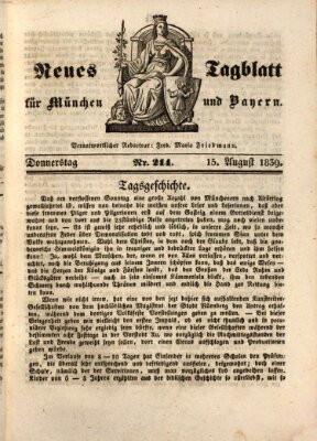 Neues Tagblatt für München und Bayern Donnerstag 15. August 1839