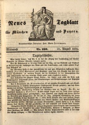 Neues Tagblatt für München und Bayern Mittwoch 21. August 1839