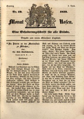 Neues Tagblatt für München und Bayern Sonntag 7. April 1839