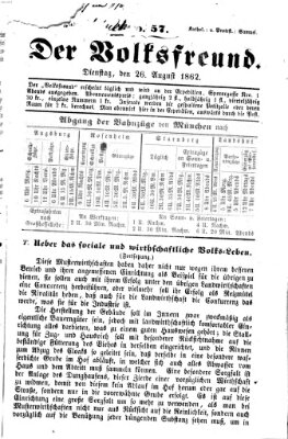 Der Volksfreund Dienstag 26. August 1862