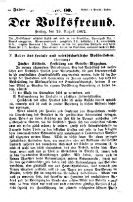 Der Volksfreund Freitag 29. August 1862