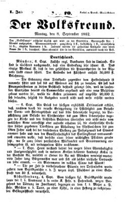 Der Volksfreund Montag 8. September 1862